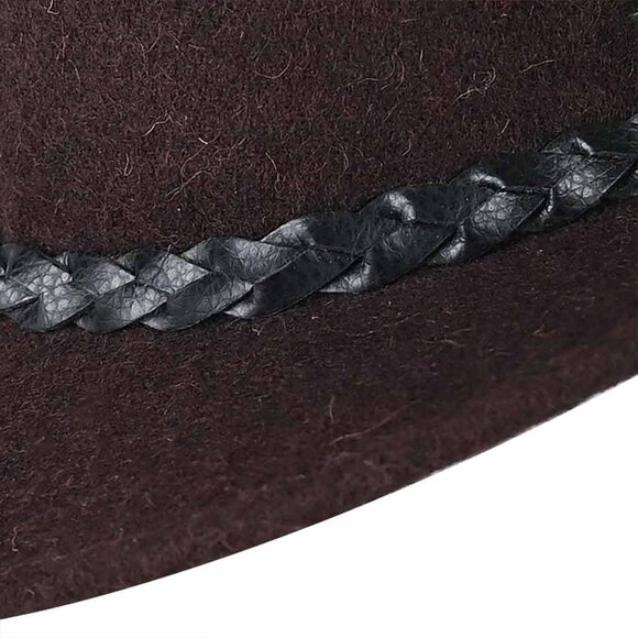 Men Bavarian Hat Dark Brown Oktoberfest Costumes Hat Western Traditional Attire. - Picture 8 of 10